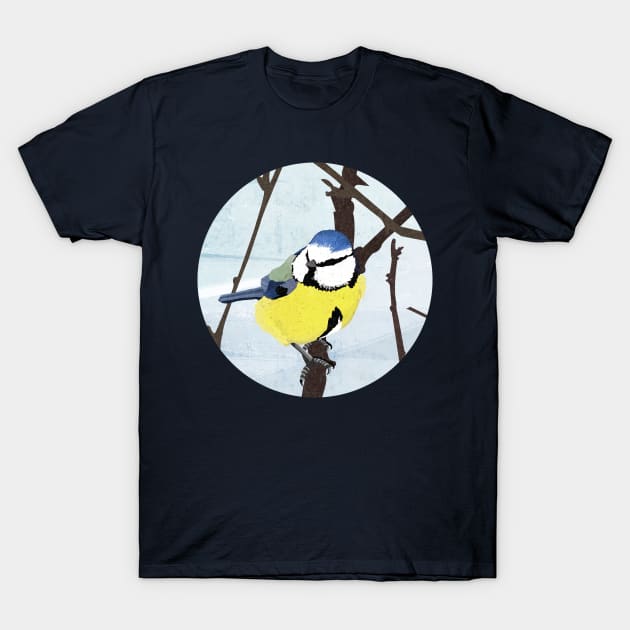 Blue Tit Bird T-Shirt by KatherineBlowerDesigns